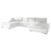 WOHNLANDSCHAFT Caro - Silberfarben/Hellgrau, Holz/Textil (394/80/213cm) - MIRJAN24