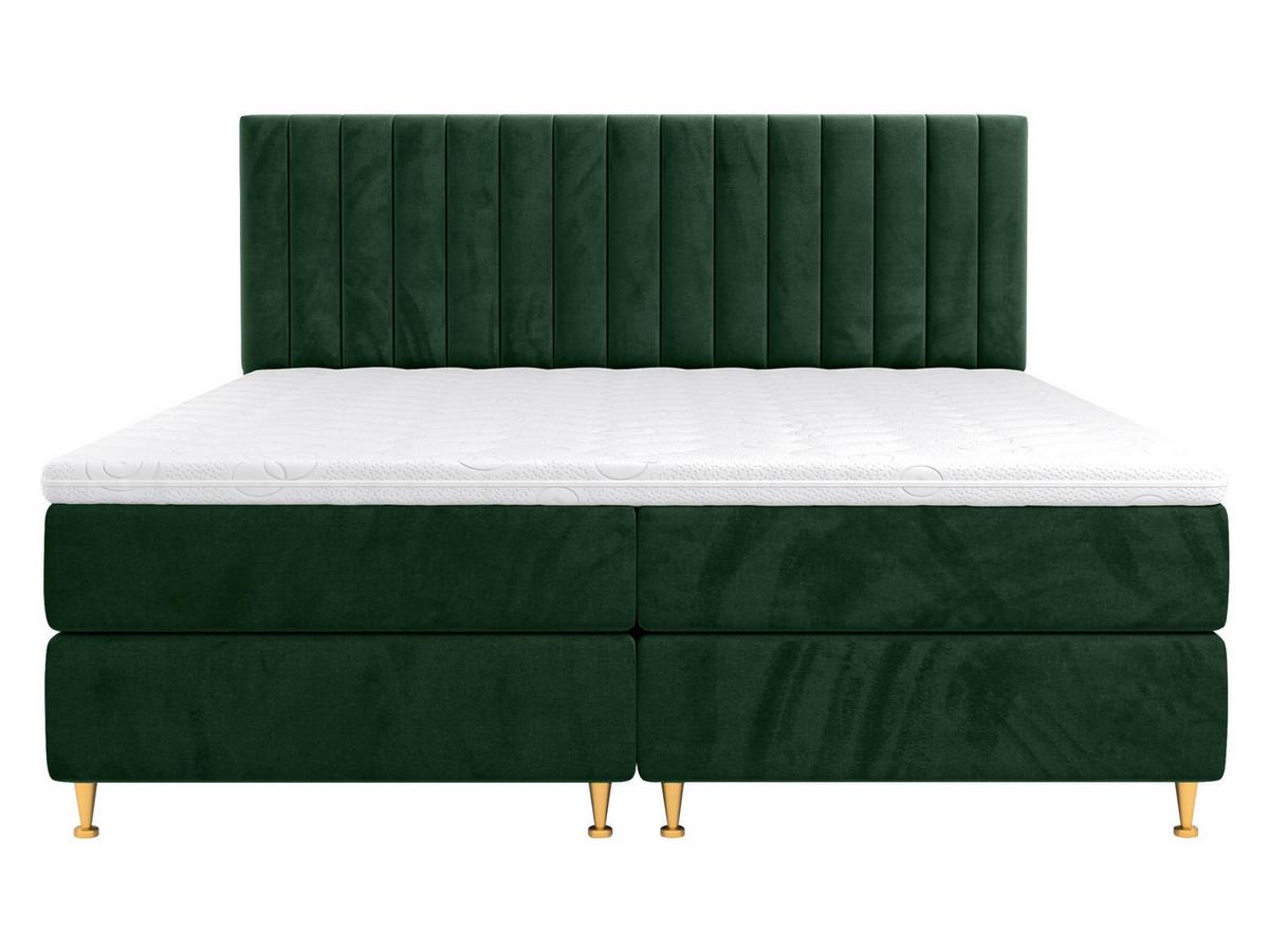 BOXBETT Elegance - H3 - Goldfarben/Grün, Holz/Textil (180/200cm) - MIRJAN24