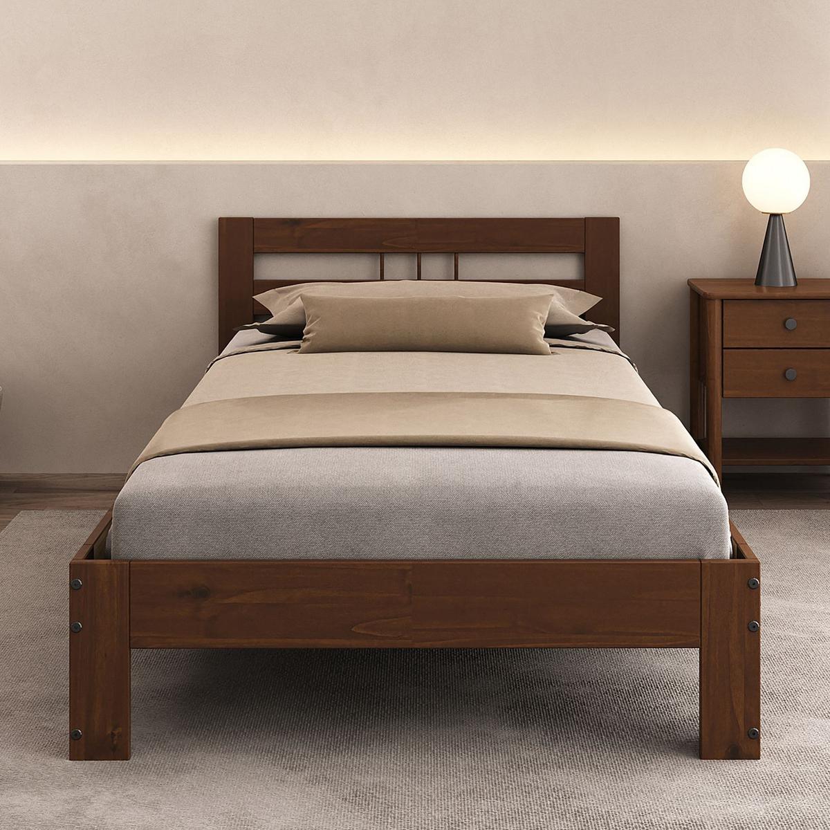 MASSIVHOLZBETT THEO 100x200 cm Kastanie - Kastanienfarben, Holz (100/200cm) - IDIMEX