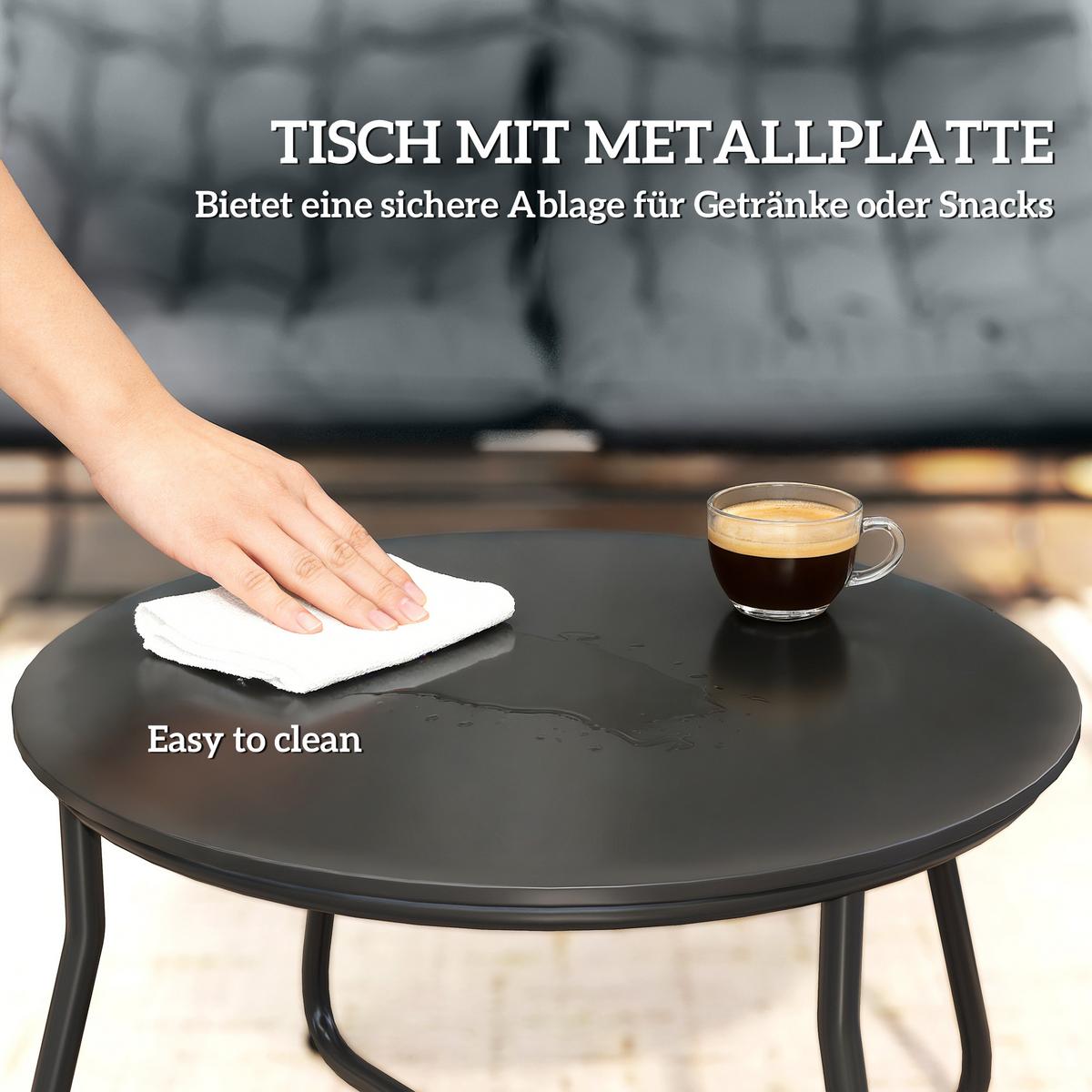 GARTENMÖBEL-SET 4 Personen Grau - Grau, Metall - Outsunny