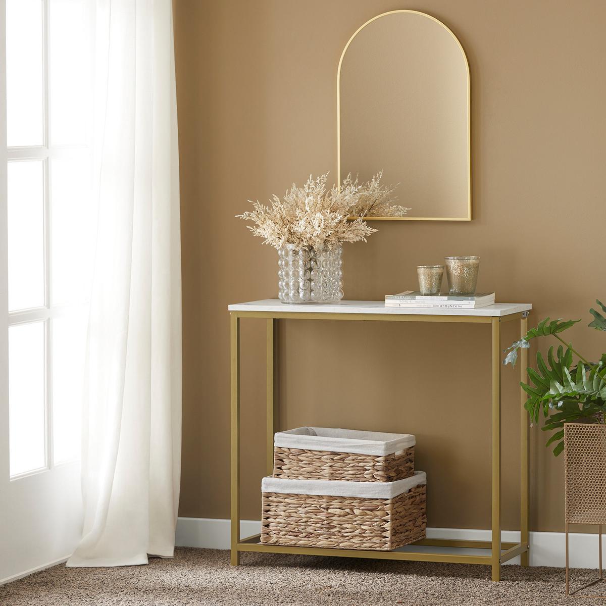 KONSOLENTISCH Golden - Goldfarben, Holzwerkstoff (30/80/75cm) - SoBuy