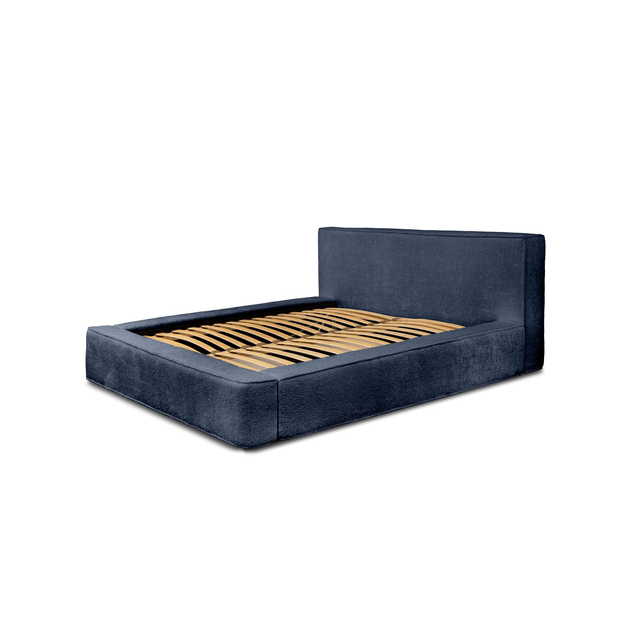 POLSTERBETT Omaha In Euphoria Komplett - Blau, Holzwerkstoff/Textil (160/200cm) - Fun Möbel