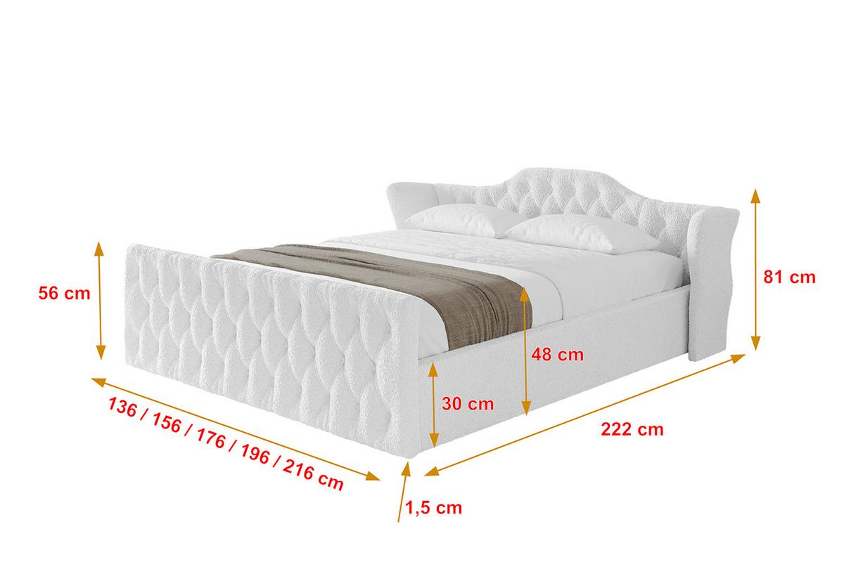 POLSTERBETT mit Bettkasten, Fußteil und Lattenrost, Boxbett ohne Matratze - ZORAN-Z-V1 120x200 Weiß - Weiß, Holzwerkstoff/Textil (120/200cm) - ALTDECOR