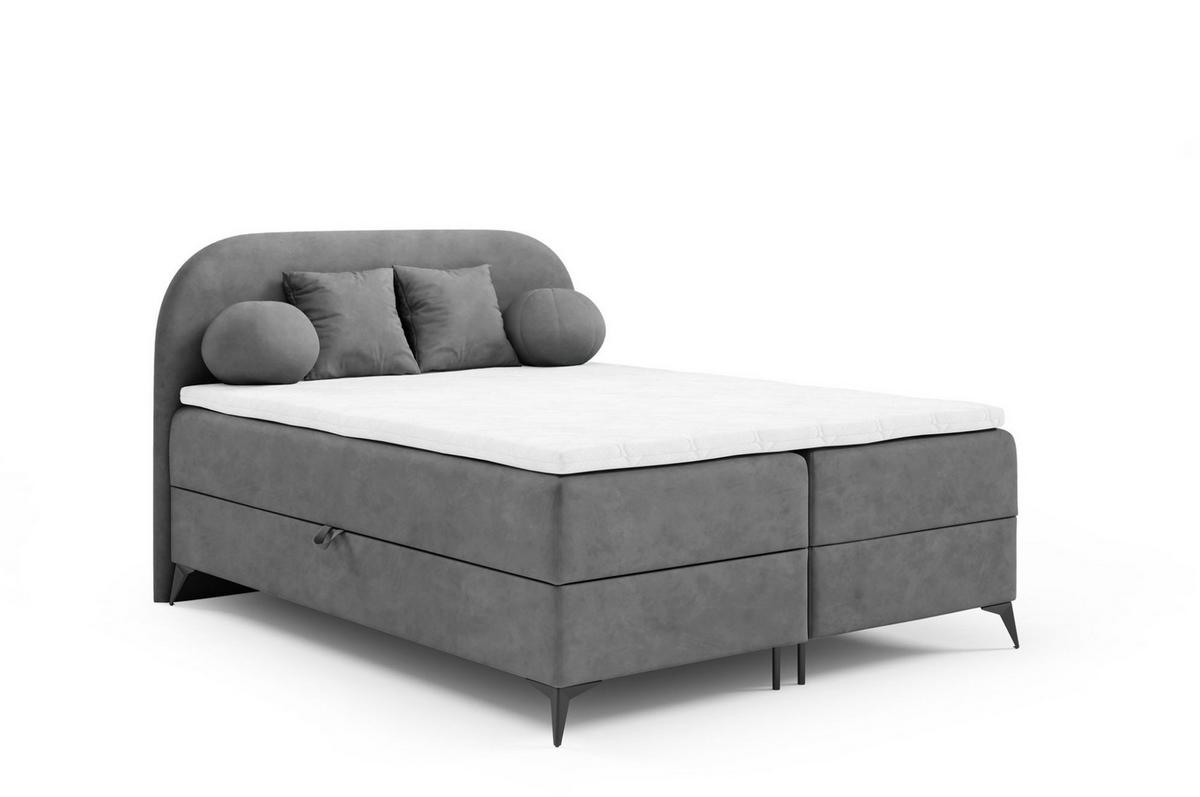 BOXBETT Gorgia - Grau, Holzwerkstoff/Textil (180/200cm) - Fun Möbel