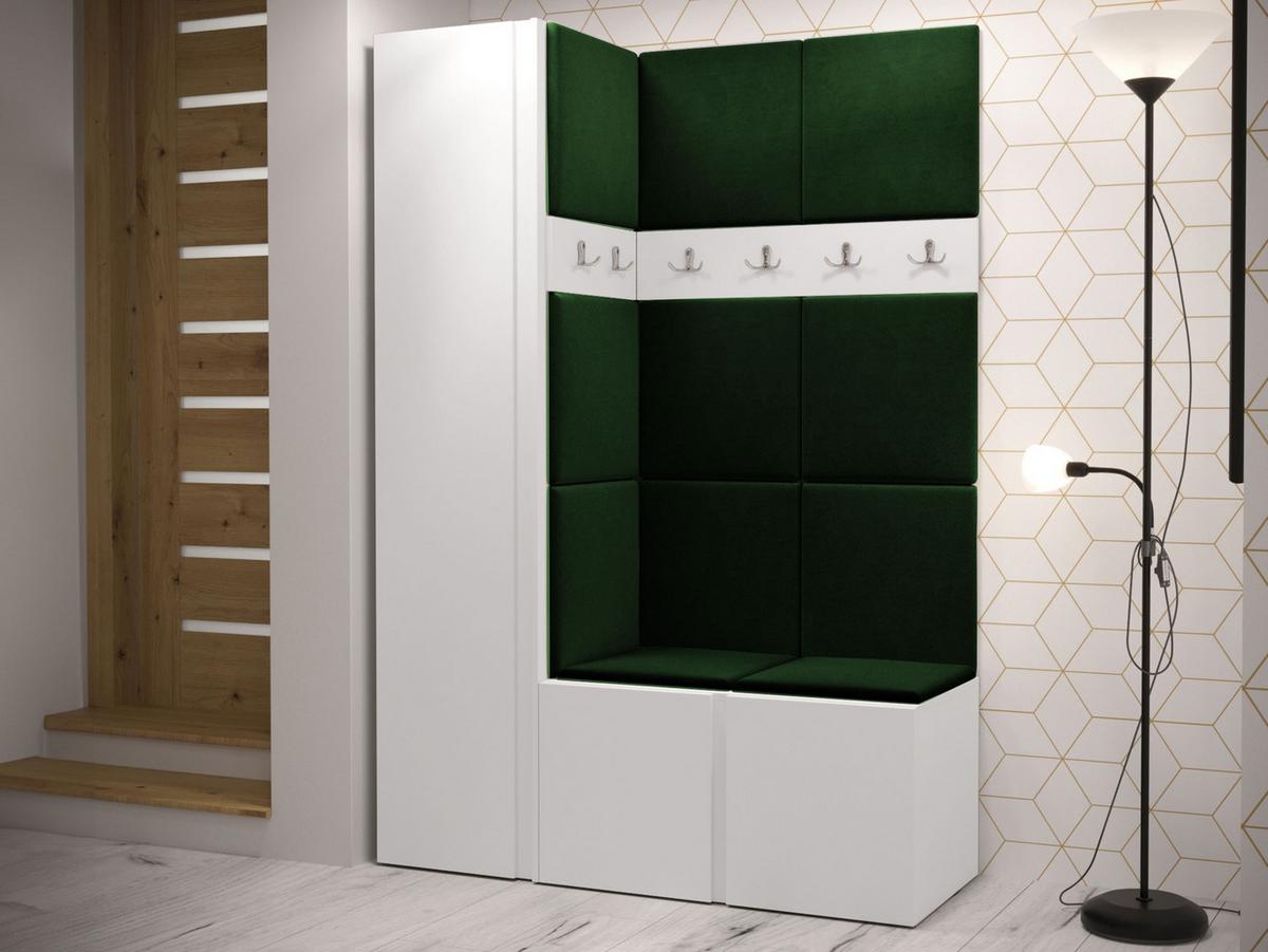 GARDEROBEN-SET Orion IX - Weiß/Grün, Holzwerkstoff/Kunststoff (124/186/46cm) - MIRJAN24