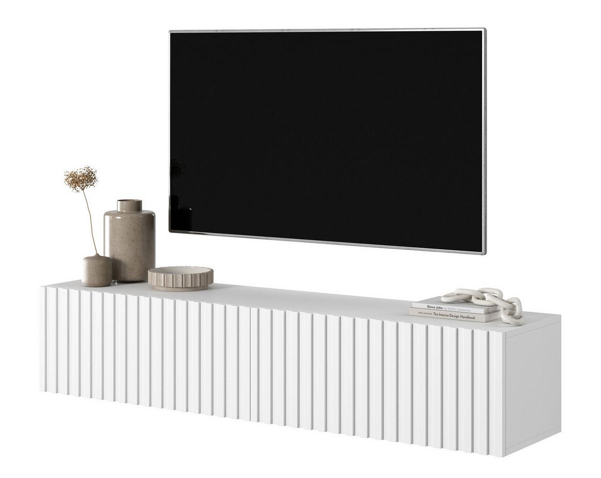 TV-HÄNGEBOARD Telire weiß mit Lamellenfronten 140 cm - Weiß, Holzwerkstoff (140/30/31.6cm) - Selsey