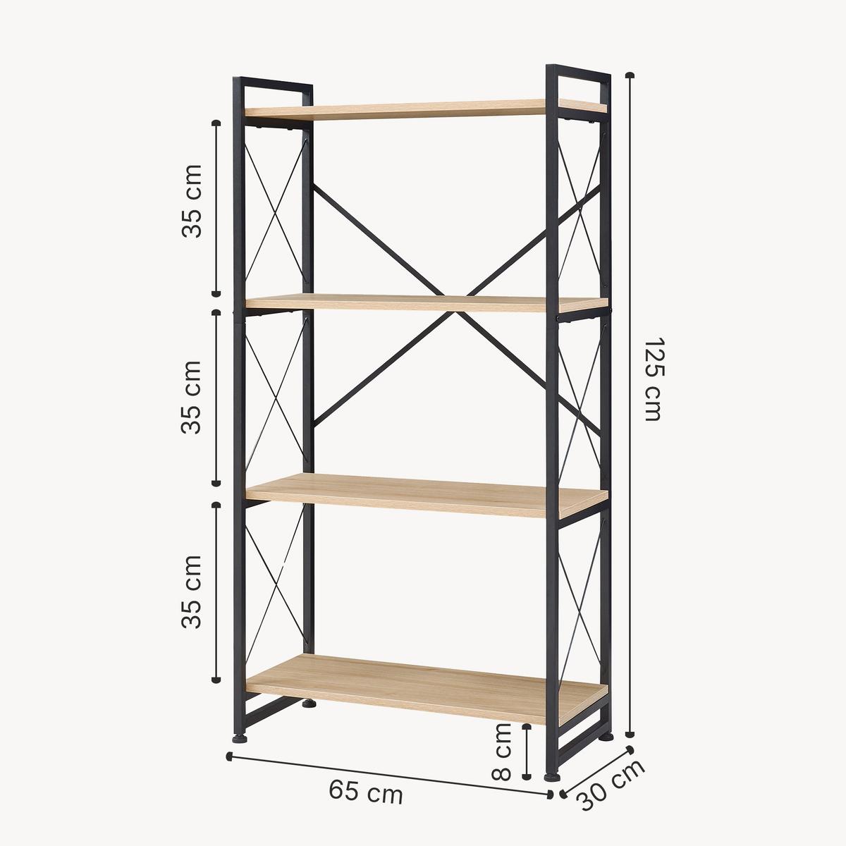 STANDREAGL Skørping - Eichefarben/Schwarz, Holzwerkstoff/Metall (65/125/30cm) - [en.casa]