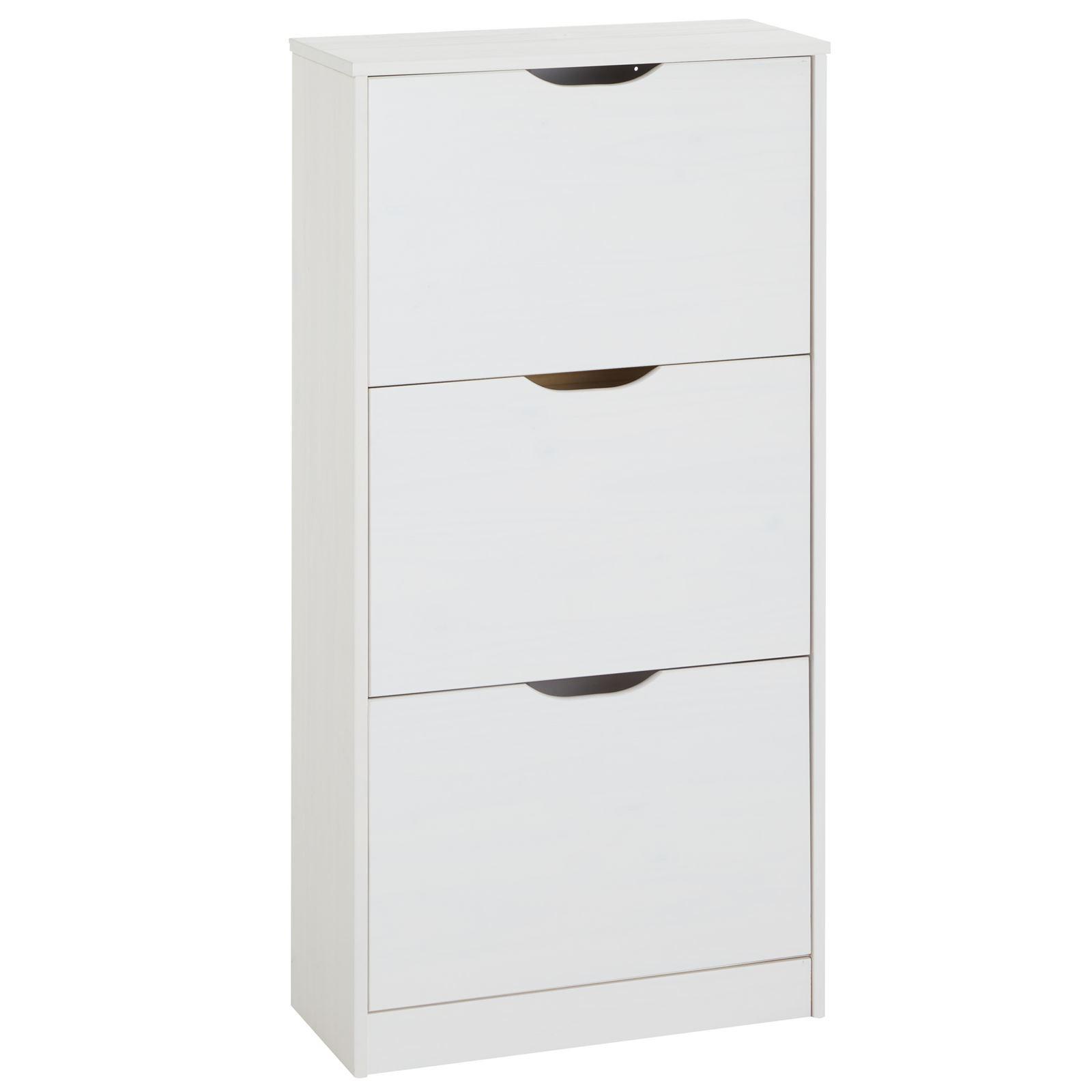 SCHUHSCHRANK BASIL weiß - Weiß, Holz (59/116/25cm) - IDIMEX