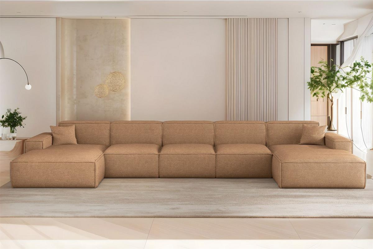 WOHNLANDSCHAFT Celes Premium Xl Artico - Rotbraun, Holzwerkstoff/Textil (462/73/165cm) - Fun Möbel