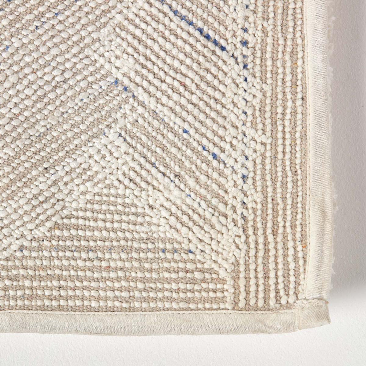 BADEMATTE 50/80 cm Chevron, Hochflor - Weiß, Textil (50/80cm) - Homescapes