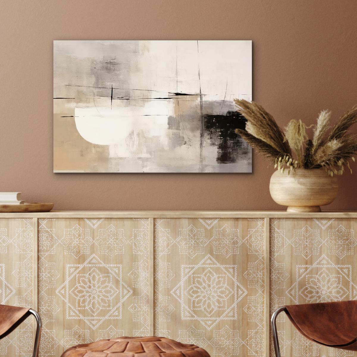 METALLBILD Abstrakt - Kunst - Grau Wandbild 60x40 cm - Hellgrau, Metall (60/40cm) - MuchoWow