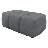 POLSTERHOCKER Furyn Boucle - Dunkelgrau/Schwarz, Holzwerkstoff/Kunststoff (93/38/62cm) - MIRJAN24