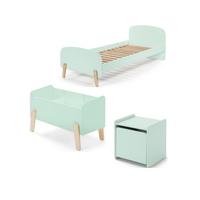 KINDERZIMMER Set Karilynn 3 Massivholz+MDF mintgrün - Grün, Holz (130/73/230cm) - 58aufmkessel