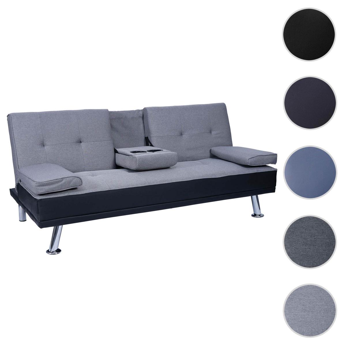3-SITZER-SOFA Schwarz - Schwarz/Grau, Textil (166/77/81cm) - MCW