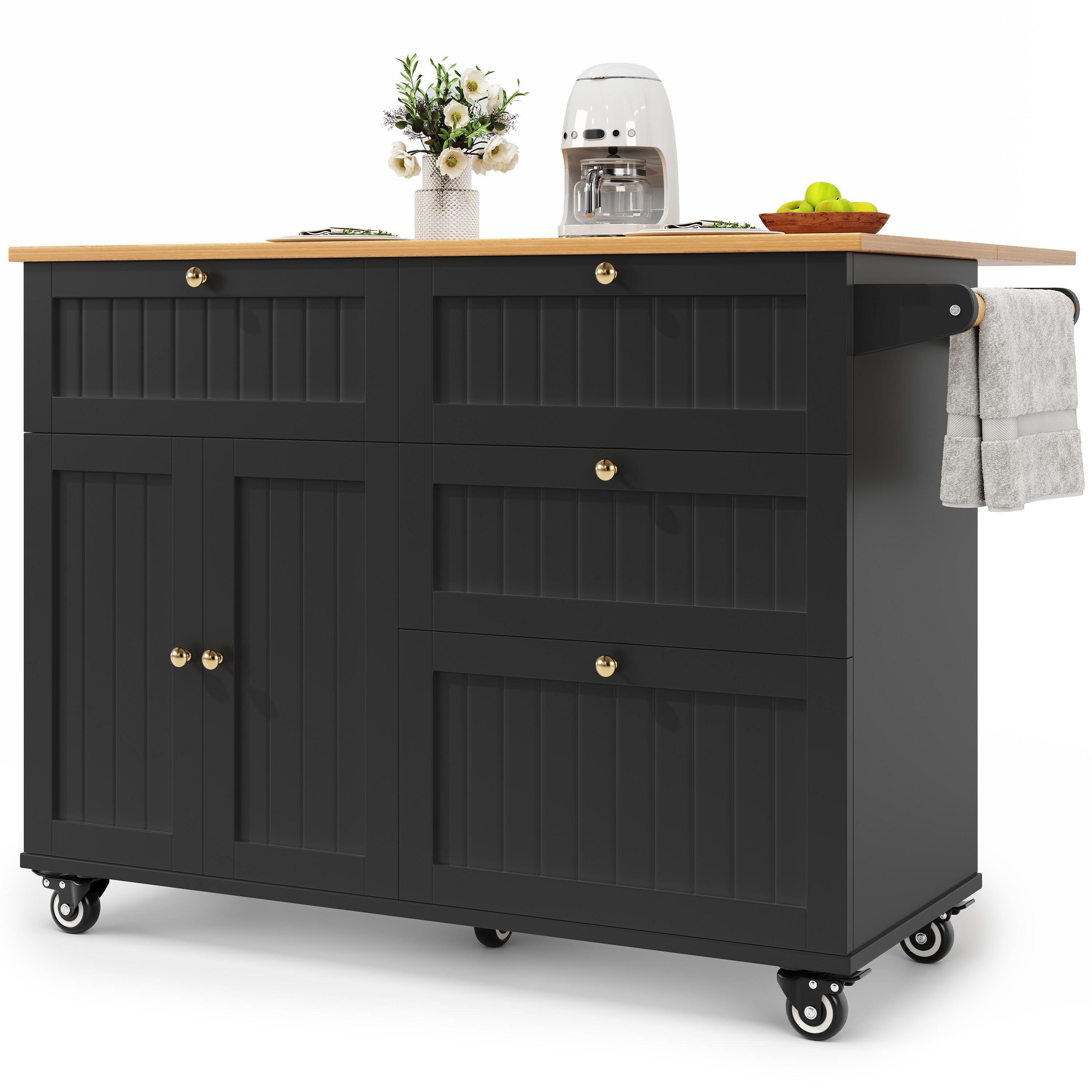 KÜCHENINSEL Schwarz 130/70/88 cm - Schwarz, Holzwerkstoff (70/88/133cm) - Urban Meuble