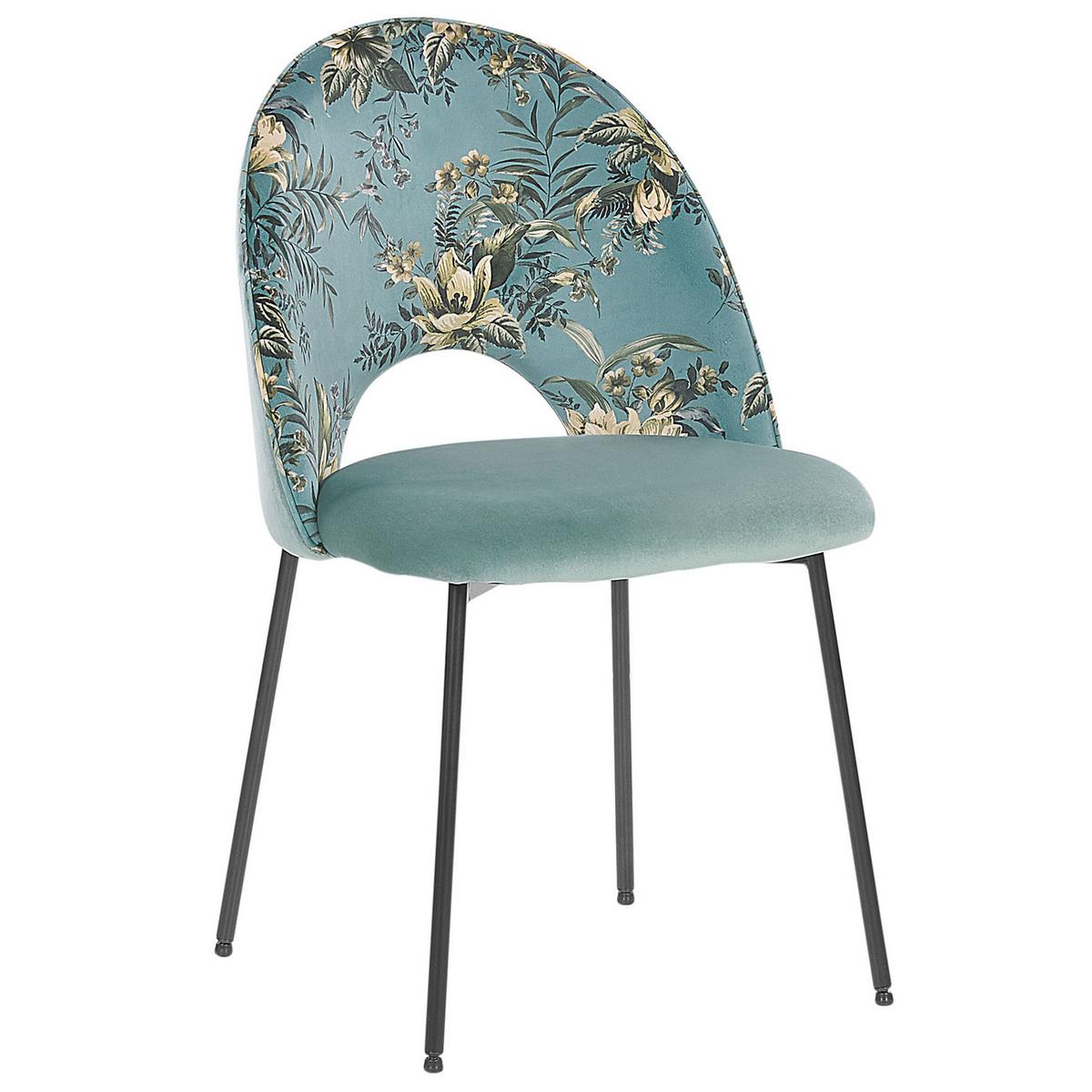 ESSZIMMERSTUHL 2er-Set Samtstoff Grün Covelo - Grün, Textil/Metall (46/84/45cm) - Beliani