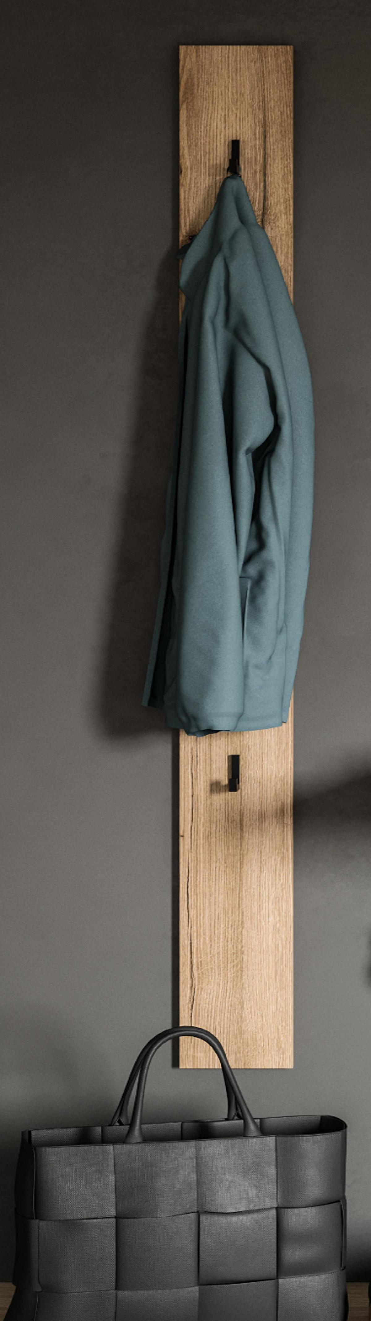 GARDEROBENPANEEL Evoke Eiche, Wandgarderobe 15 x 160 cm - Eichefarben, Holzwerkstoff/Metall (15/160/4cm) - Inn.Furn