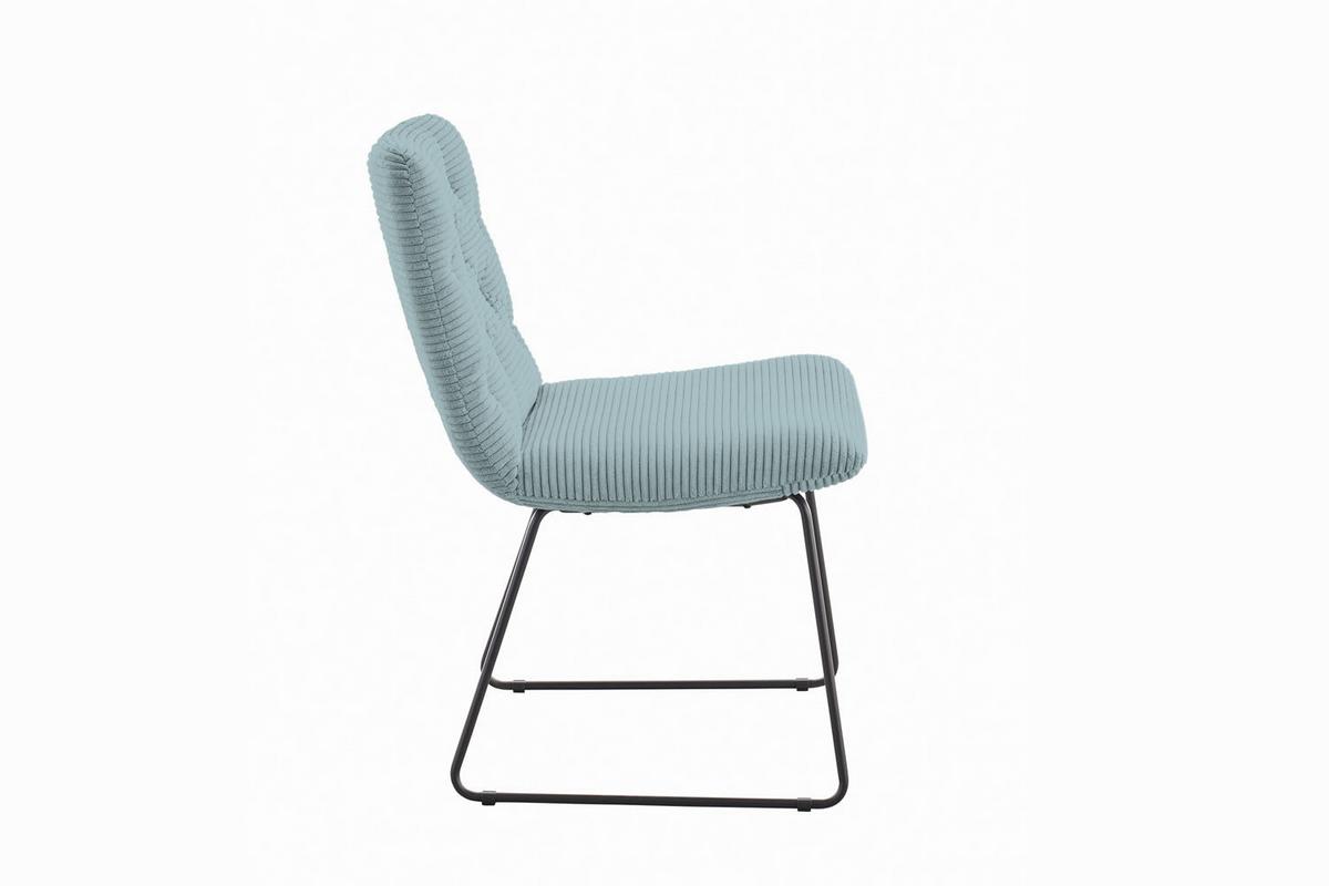 ESSZIMMERSTUHL NEW CHARME Hellblau Cord (1er-Set) - Hellblau, Textil (52/87/66cm) - KAWOLA