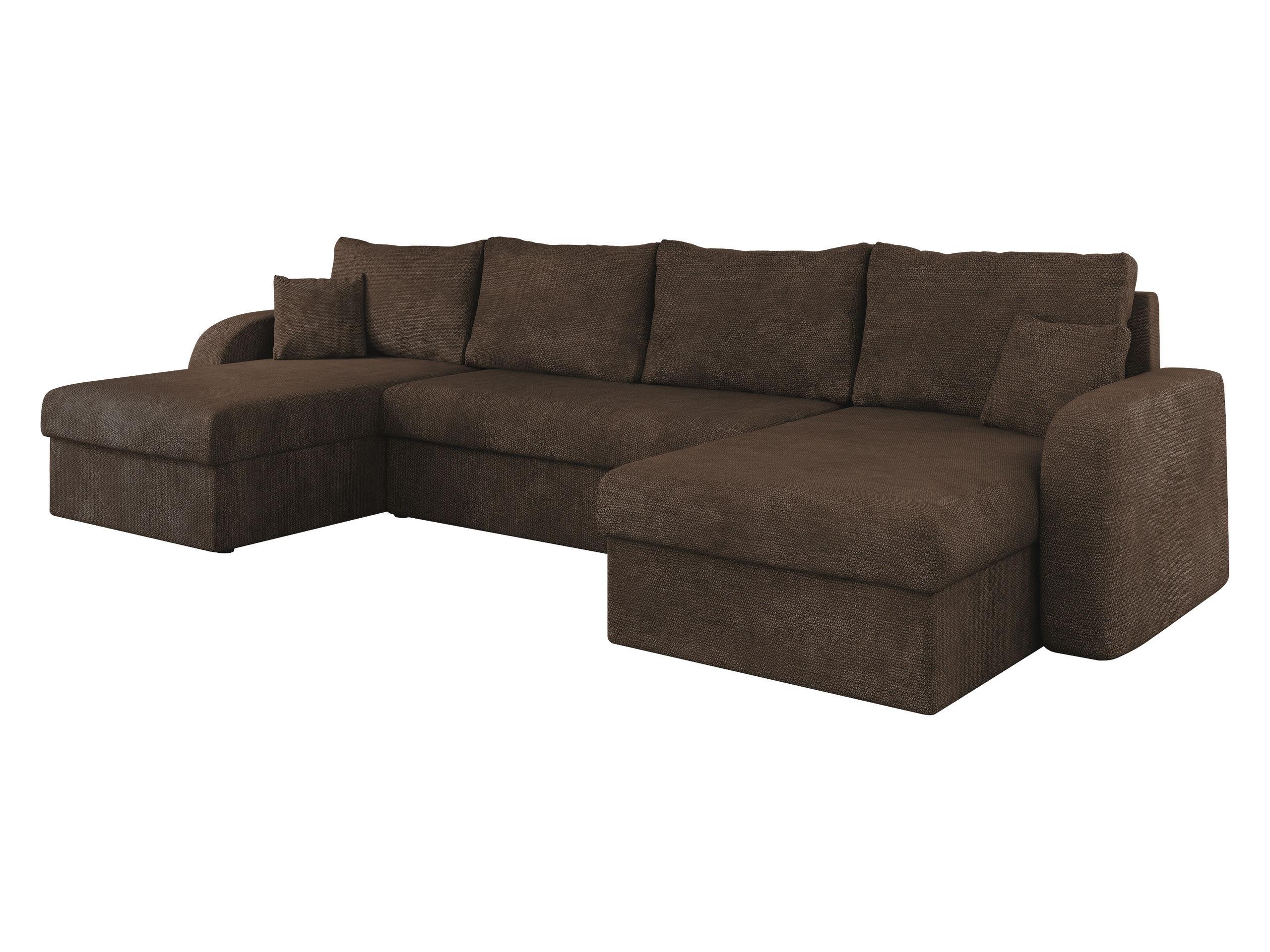 ECKSOFA Kris U Lux - Schwarz/Braun, Holz/Kunststoff (304/140cm) - MIRJAN24