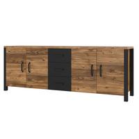 SIDEBOARD OLIVIERO 220/79/48 cm mit 3 Schubladen und 4 Türen Braun - Braun, Holzwerkstoff (220/79/48cm) - MASSENO