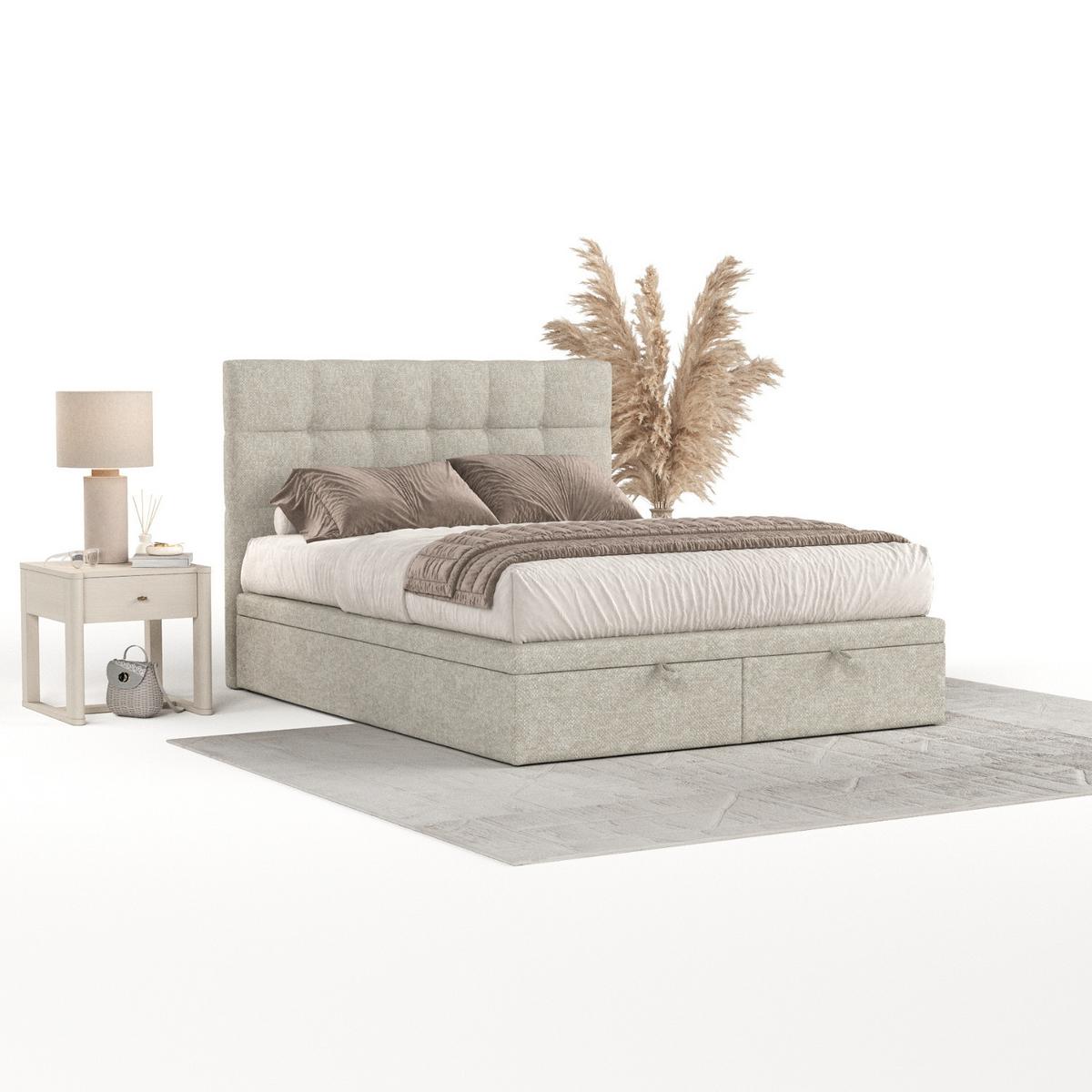 POLSTERBETT Guam mit Stauraum 120/200 cm Beige im Alta Stoff - Beige/Schwarz, Holz/Holzwerkstoff (120/200cm) - AltaBeds