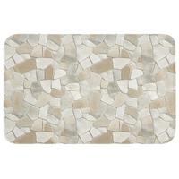 BADEMATTE Mosaik - Steine - Beige 80x50 cm - Beige/Creme, Textil (80/50cm) - OnlyWow