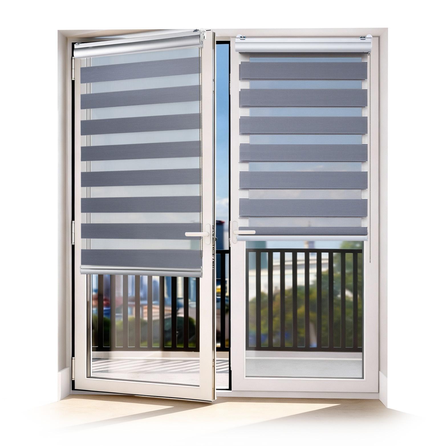 TAG-UND-NACHT-ROLLO Plus Easyfix Silber 80x250 - Hellgrau, Kunststoff (80/250/1cm) - STORESDECO