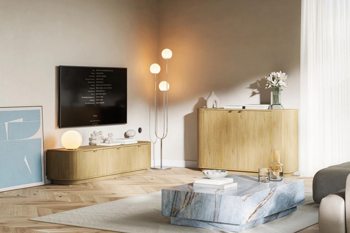 SIDEBOARD Coru Eiche Cremona Torro 140 cm - Eichefarben/Goldfarben, Holzwerkstoff/Metall (140/90.9/39.1cm) - Selsey