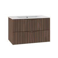 WASCHTISCH 80cm Siena Holz und Schwarz - Schwarz, Holzwerkstoff (80/50/45.8cm) - Petits-meubles