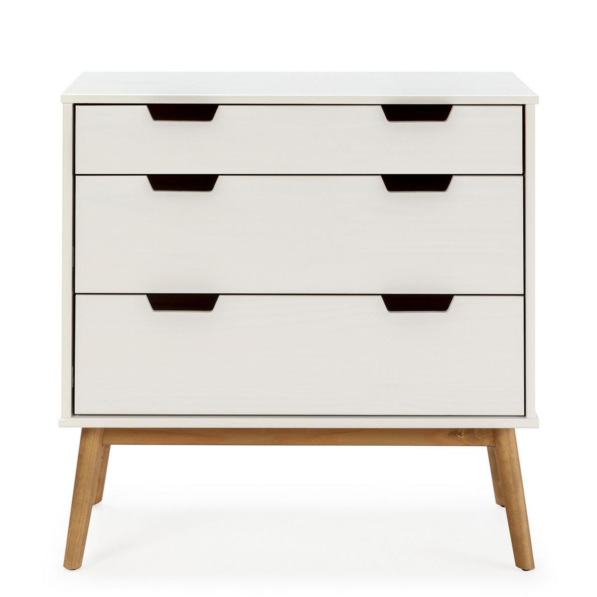 KOMMODE 80/83/40 Baku Weiß - Weiß, Holz (80/83/40cm)