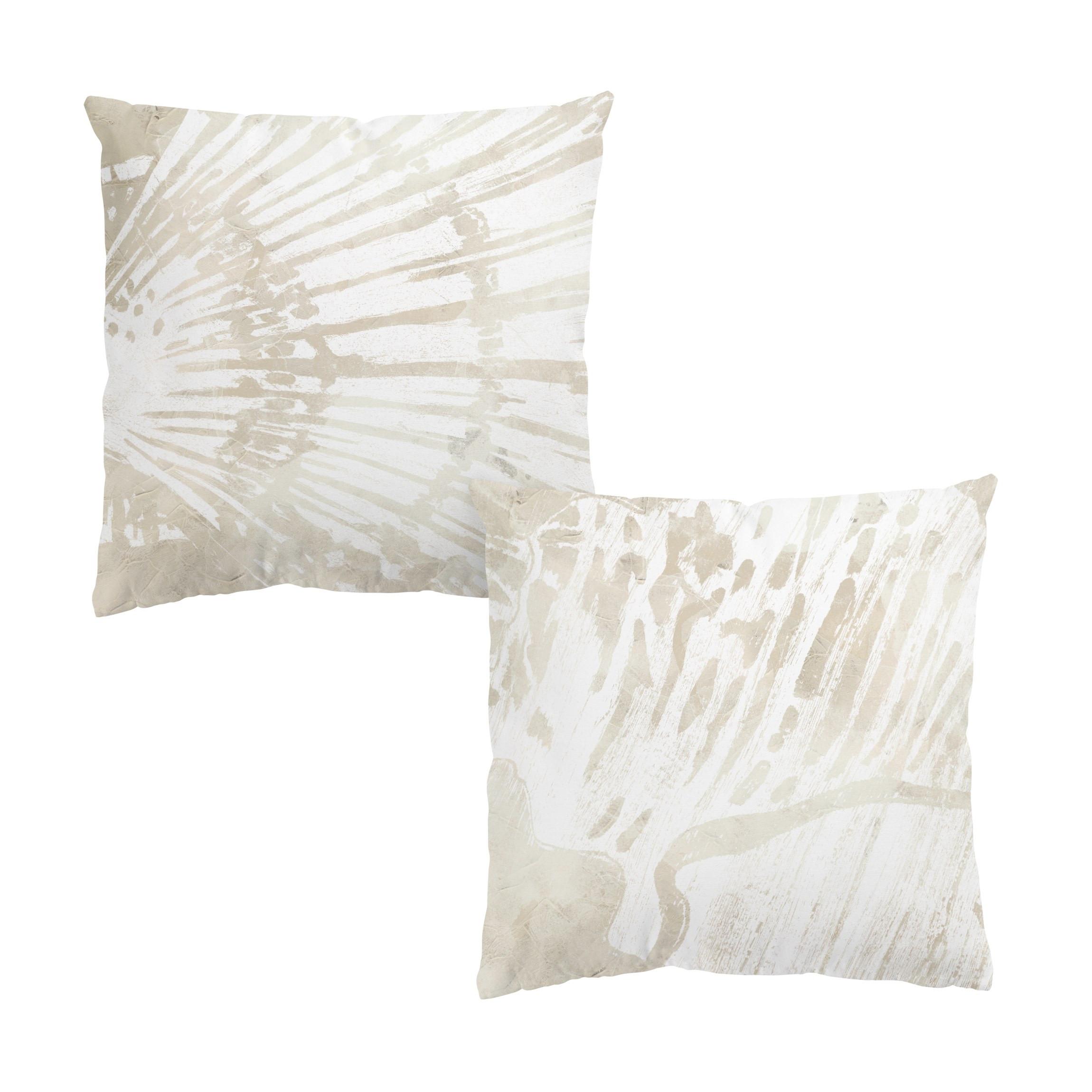 DEKOKISSEN 2er-Set Muschel Silhouetten Duo auf Leinen 40/40 cm - Beige, Textil (40/40cm) - Bilderwelten