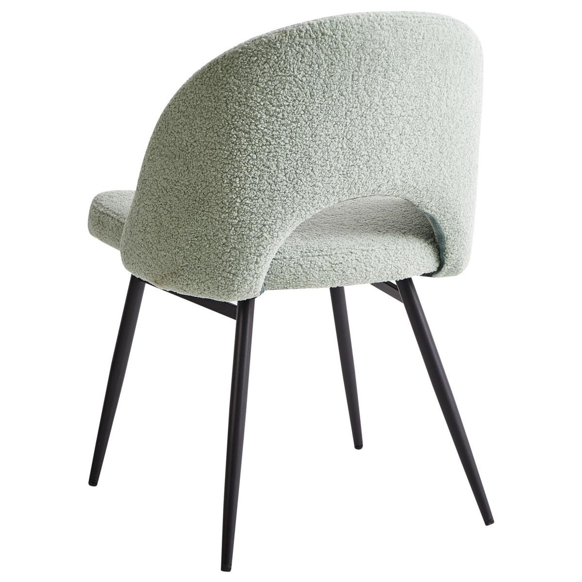 ESSZIMMERSTUHL 2er-Set Bouclé Hellgrün Onaga - Hellgrün, Textil (52/77/56cm) - Beliani