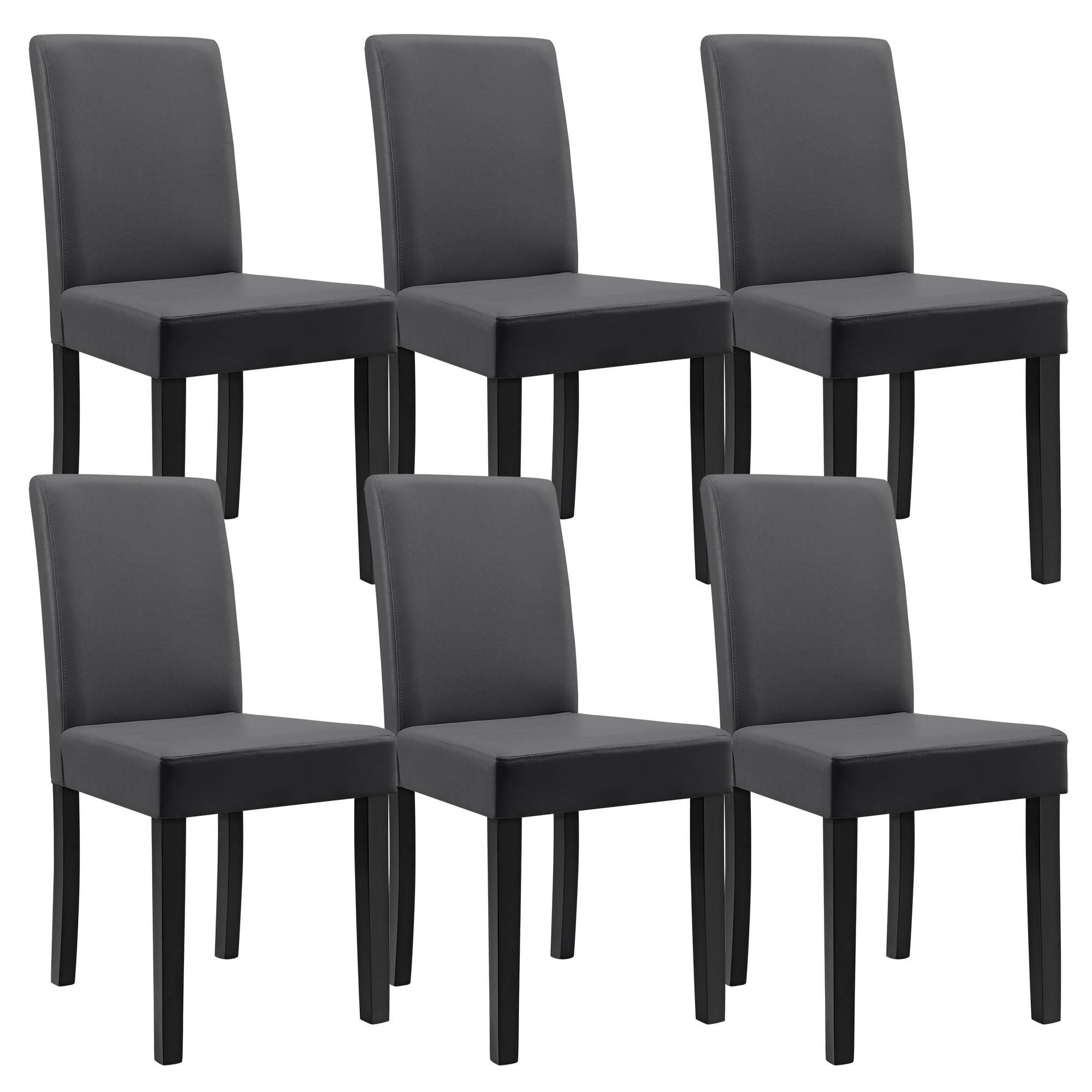 ESSZIMMERSTUHL-SET 6 TLG. Hamburg - Grau, Holz/Kunststoff (43/89/54cm) - [en.casa]