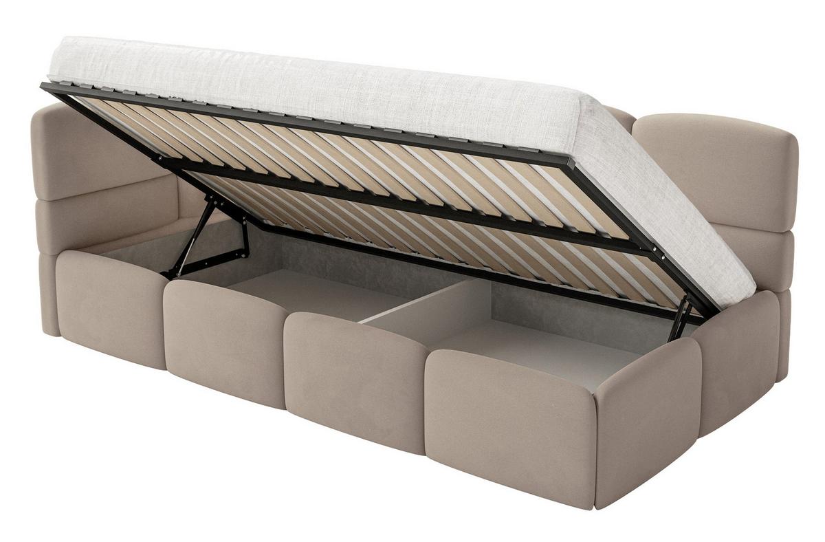 JUGENDBETT Cloudy Beige 120 x 200 cm - Beige/Schwarz, Kunststoff/Textil (120/200cm) - Selsey