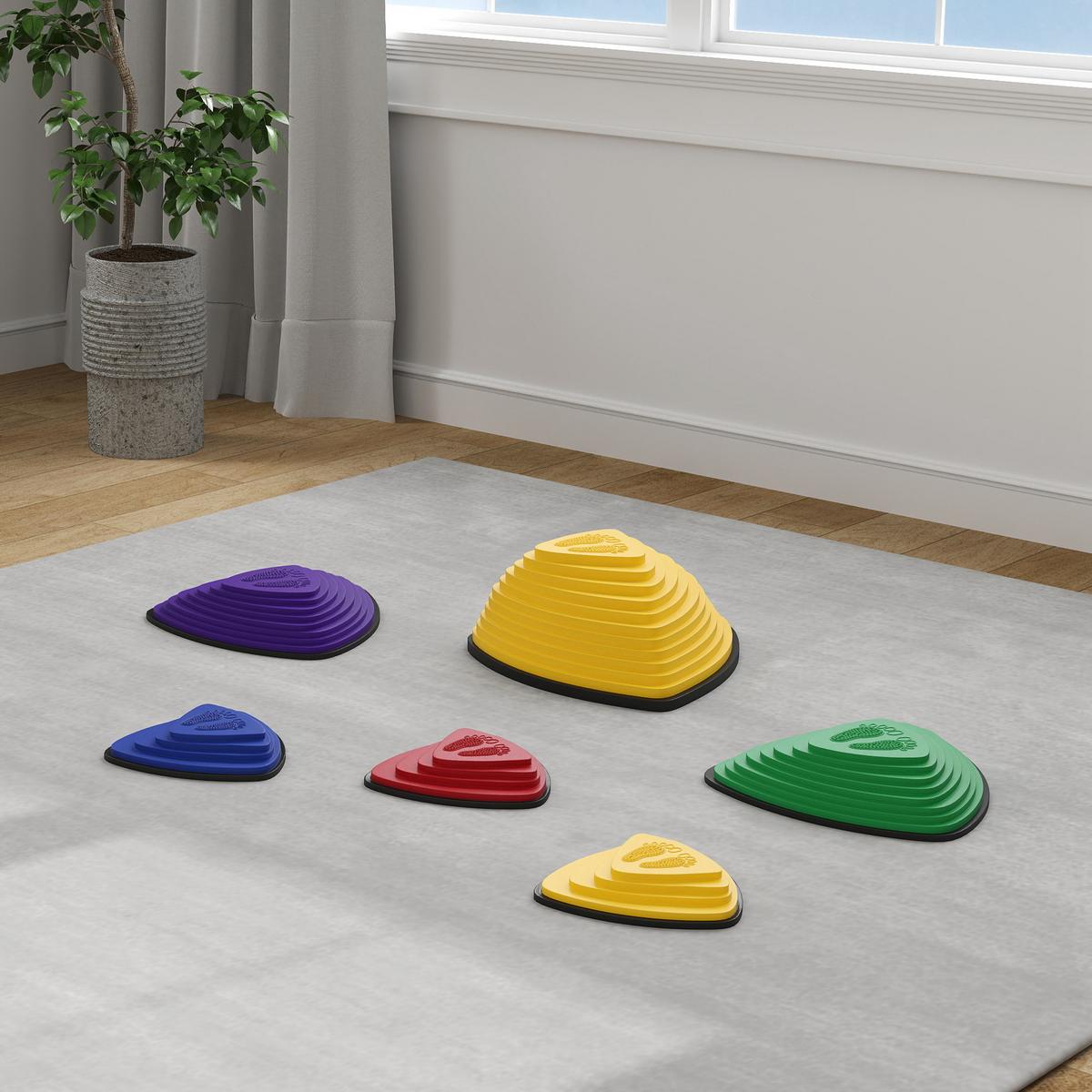 BALANCIERSTEINE 6 Stück Rutschfeste Trittsteine für Kinder 3-8 Jahren Bunt - Multicolor, Kunststoff (37.5/16/37.5cm) - AIYAPLAY
