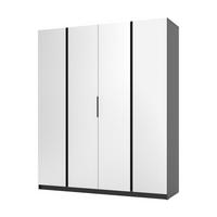 KLEIDERSCHRANK Nehir Schwarz 200 cm - 4T Modern mit 4 Spiegeln - Schwarz, Holzwerkstoff/Kunststoff (200/239/61.9cm) - AX Living