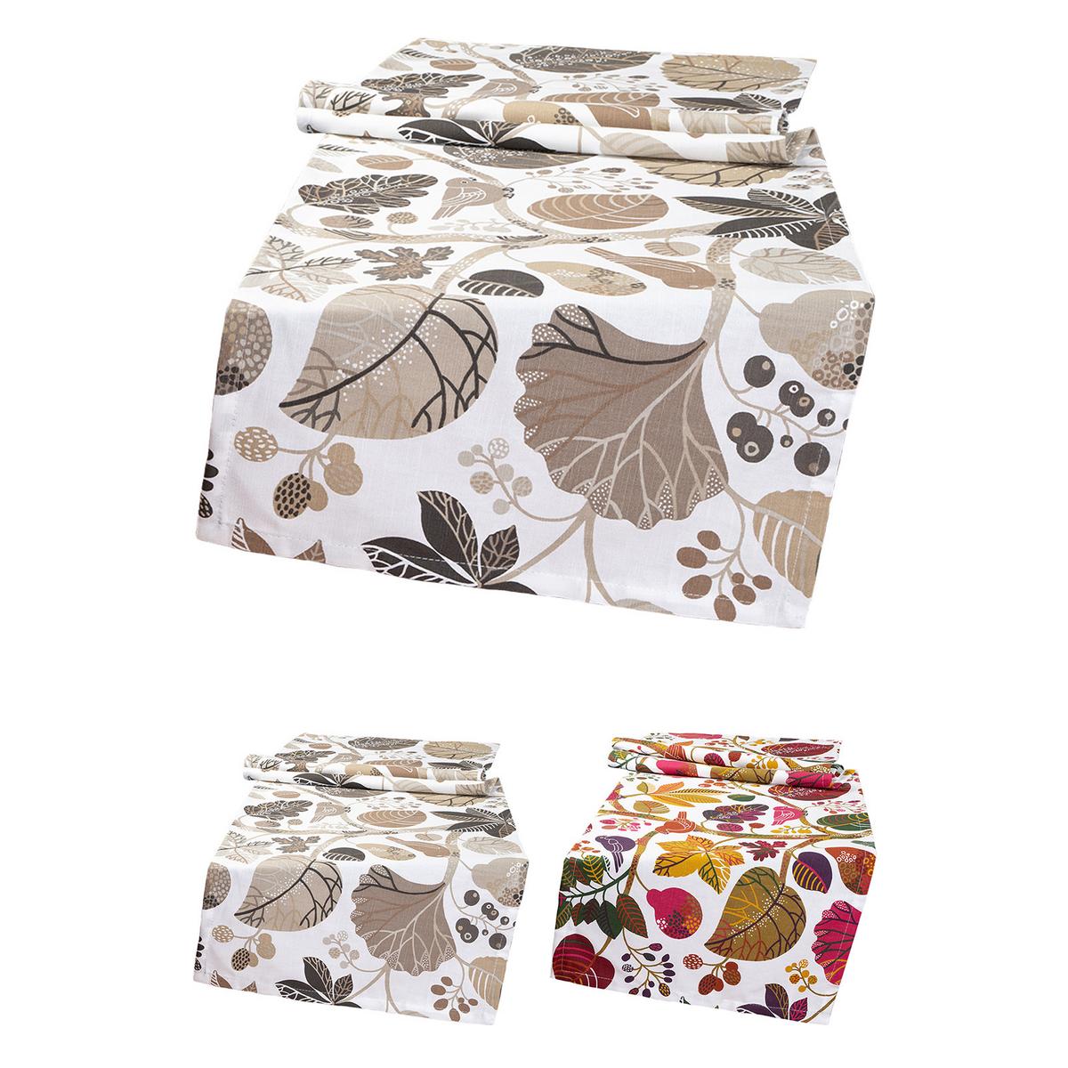 TISCHLÄUFER Zauberwald elfenbein-taupe Baumwolle 150/40 cm - Taupe/Ecru, Textil (40/150cm) - beties Heimtextil