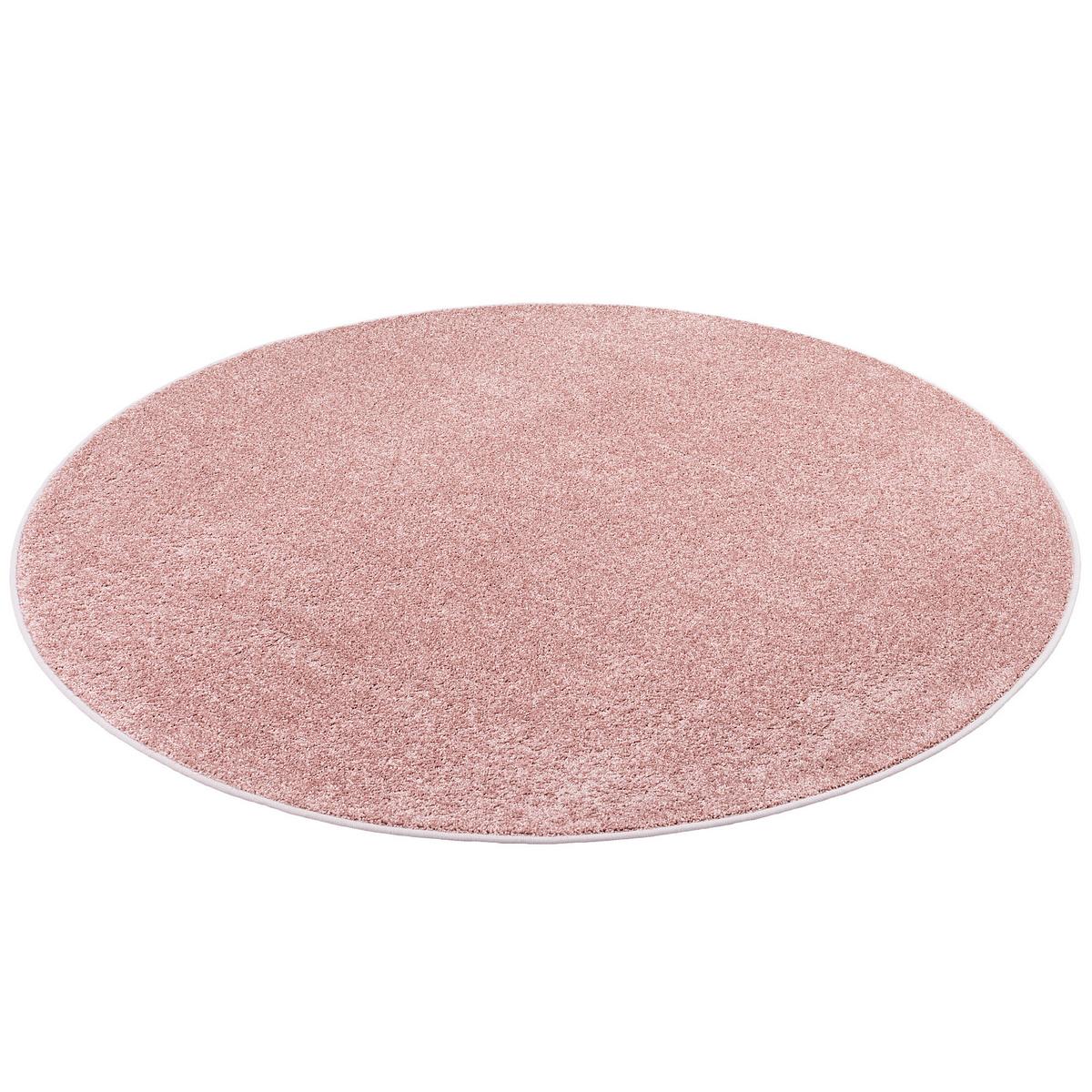 HOCHFLOR VELOURS TEPPICH LUNA RUND - Rosa, Textil (200/200cm) - Snapstyle