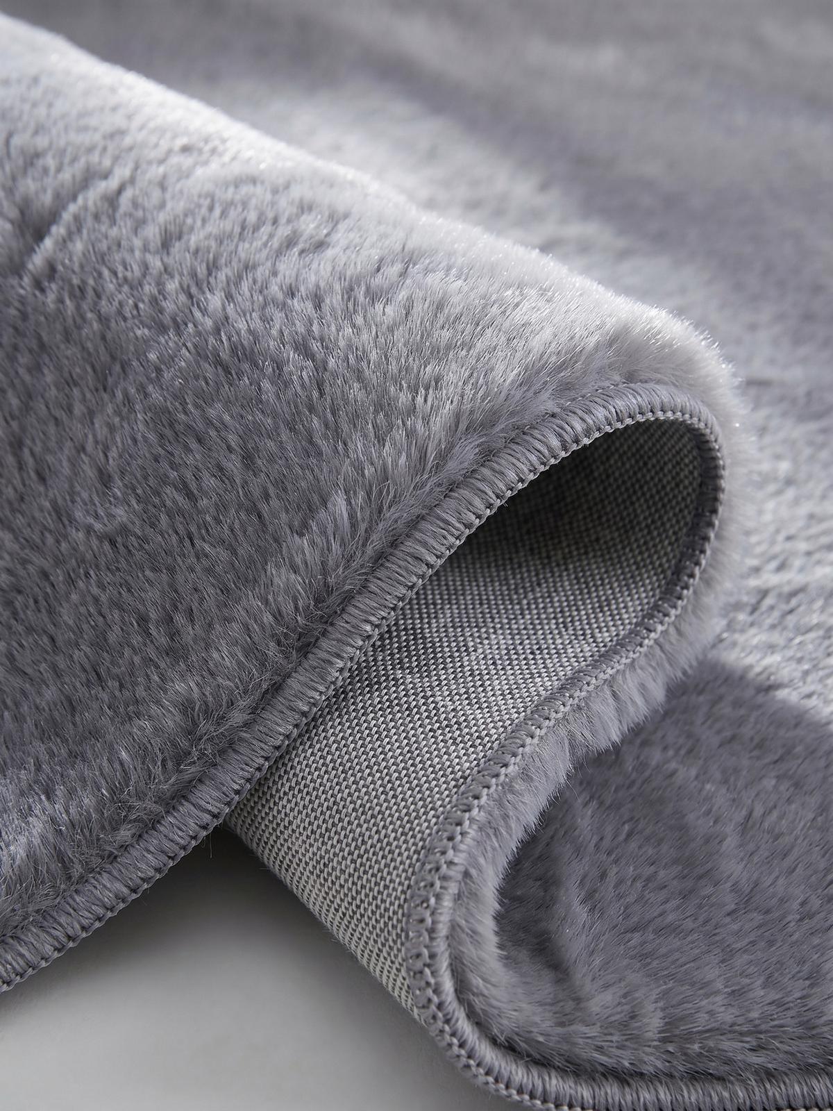 KURZFLORTEPPICH Waschbar NECKAR, einfarbig, aus Polyester, Grau, Ø 160 cm - Grau, Textil (160/160cm) - KADIMA DESIGN