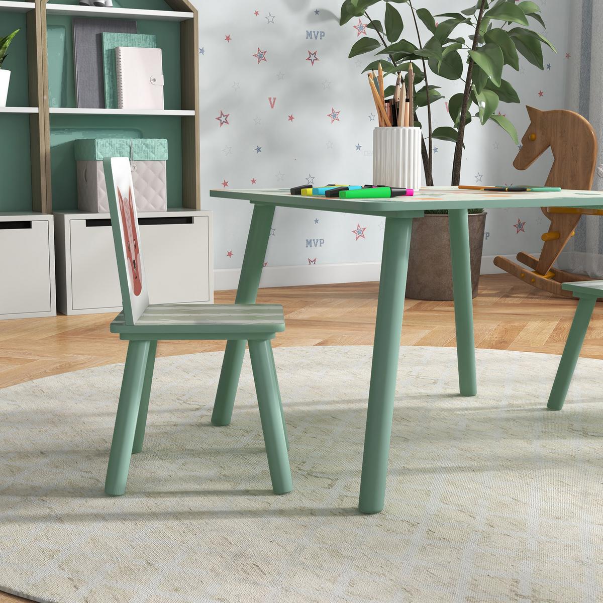 KINDERSITZGRUPPE - Grün, Holz/Holzwerkstoff (60/44/60cm) - ZONEKIZ