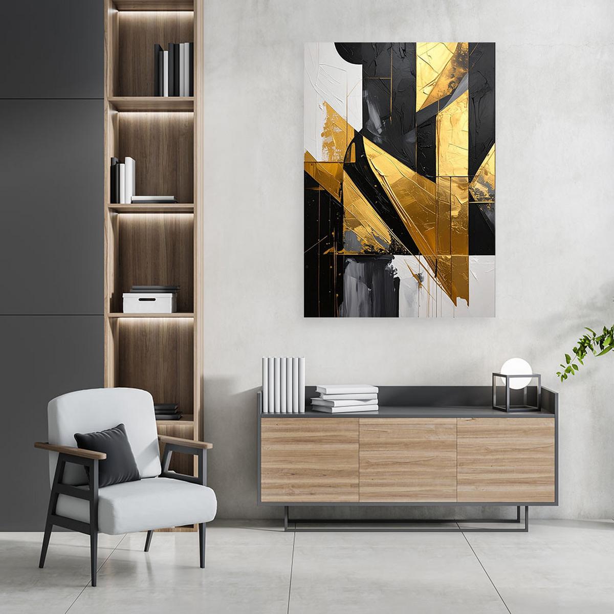 LEINWANDBILD 3D und geometrisch 40x60cm - Goldfarben, Textil (40/60cm) - Feeby