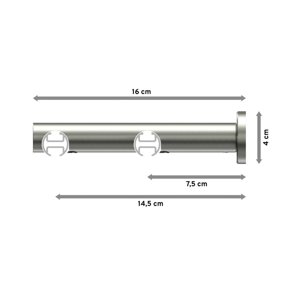 GARDINENSTANGE INNENLAUF Platon Verano 600 cm (geteilt in 3 x 200 cm), 2-läufig, 20 mm Ø Edelstahl-Optik - Edelstahlfarben/Silberfarben, Metall (600cm) - INTERDECO