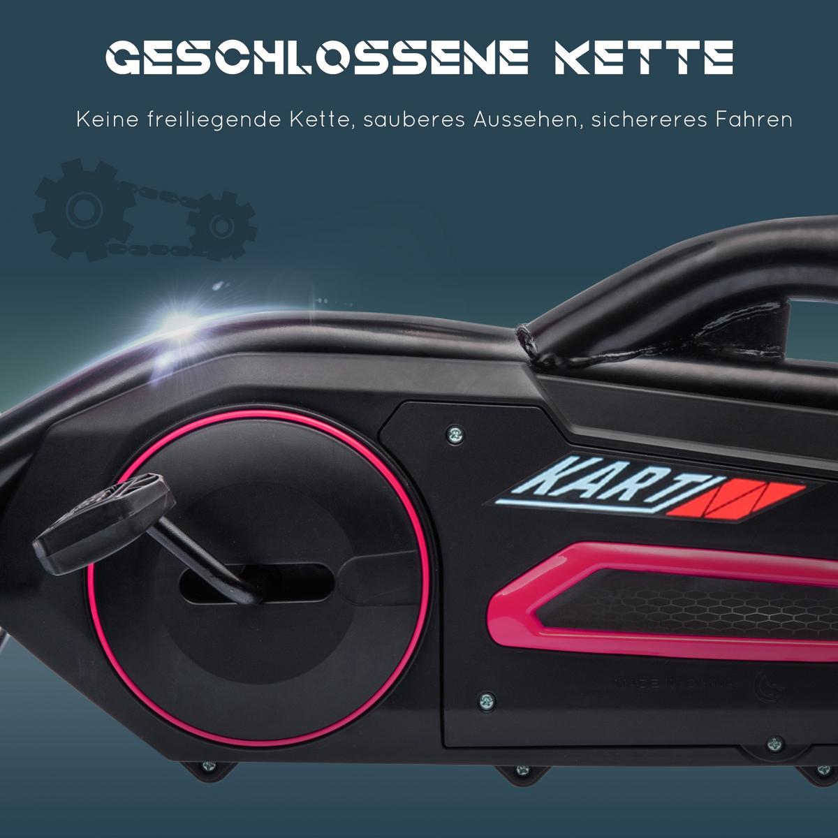 KINDER GO KART TRETAUTO, Rosa, Kunststoff, Metall - Rosa, Metall (100/58/58.5cm) - HOMCOM