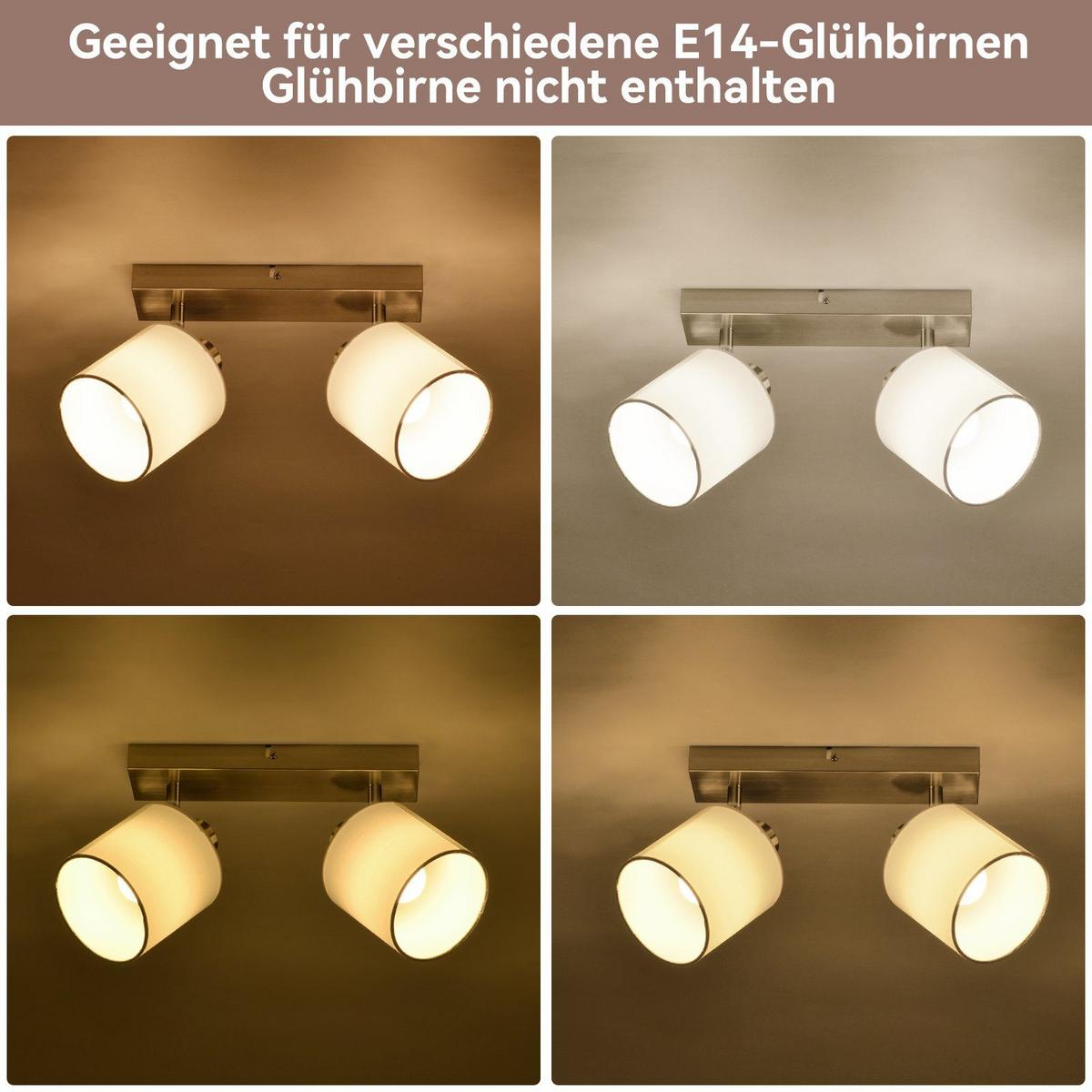 DECKENSTRAHLER Brand 2-flammig 25/11/21 cm - Silberfarben, Textil (25/11/21cm) - Nettlife