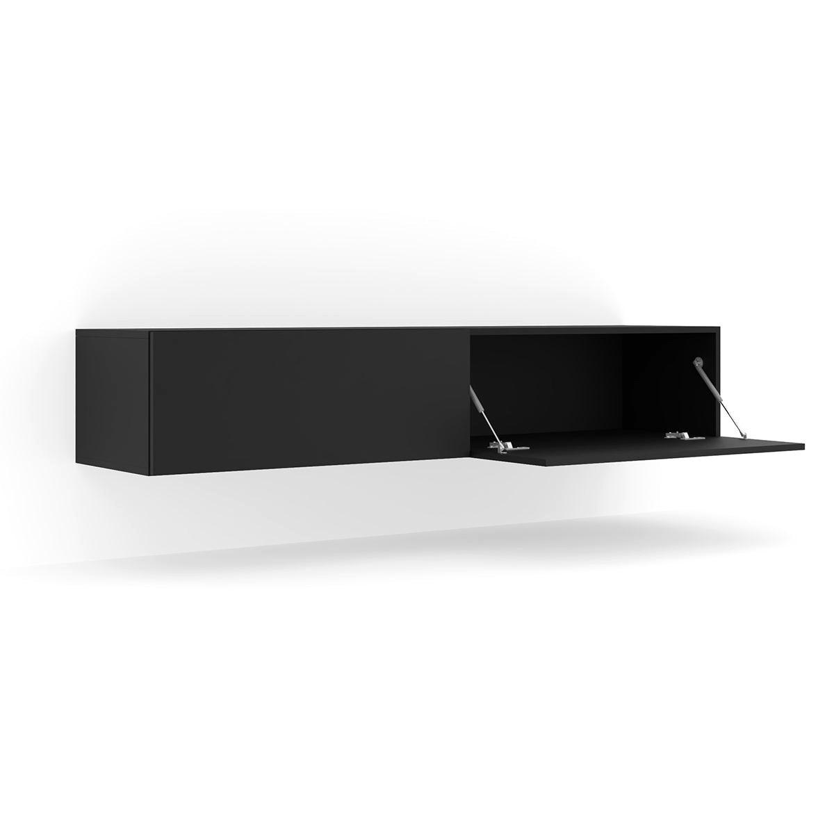TV-MÖBEL Bali Mattschwarz - Schwarz, Holzwerkstoff (160/30/40cm) - Petits-meubles