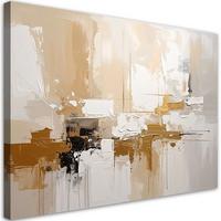 LEINWANDBILDER, Hellbeige Abstraktion mit zarten Reflexionen - Beige, Textil (60/40cm) - Feeby