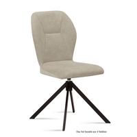 ESSZIMMERSTUHL drehbar (4er-Set) Denyse 51x92x60 Schwarz/Natur - Schwarz/Naturfarben, Kunststoff (60/92/51cm) - 58aufmkessel