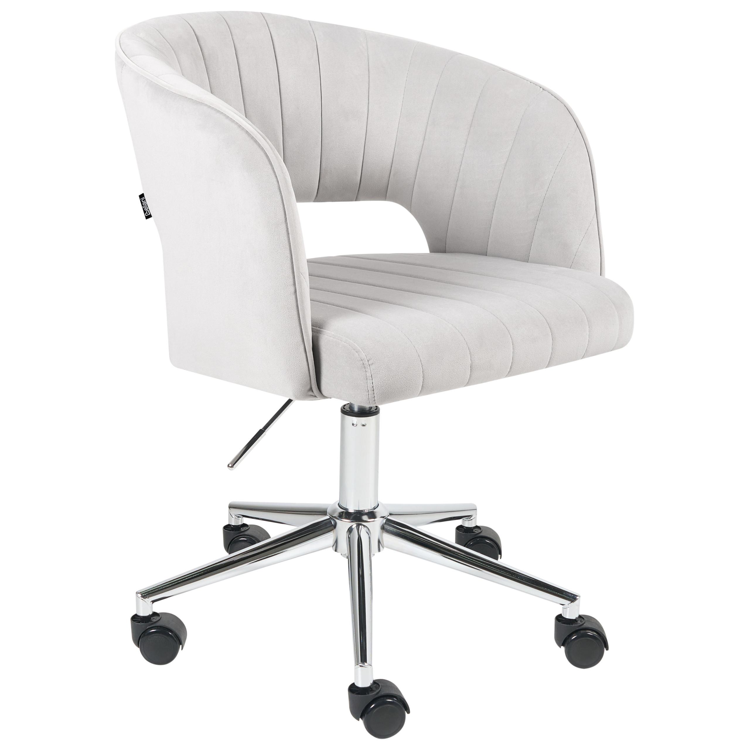 BÜROSTUHL Hellgrau Katonah - Silberfarben/Hellgrau, Textil (57/78/57cm) - Beliani