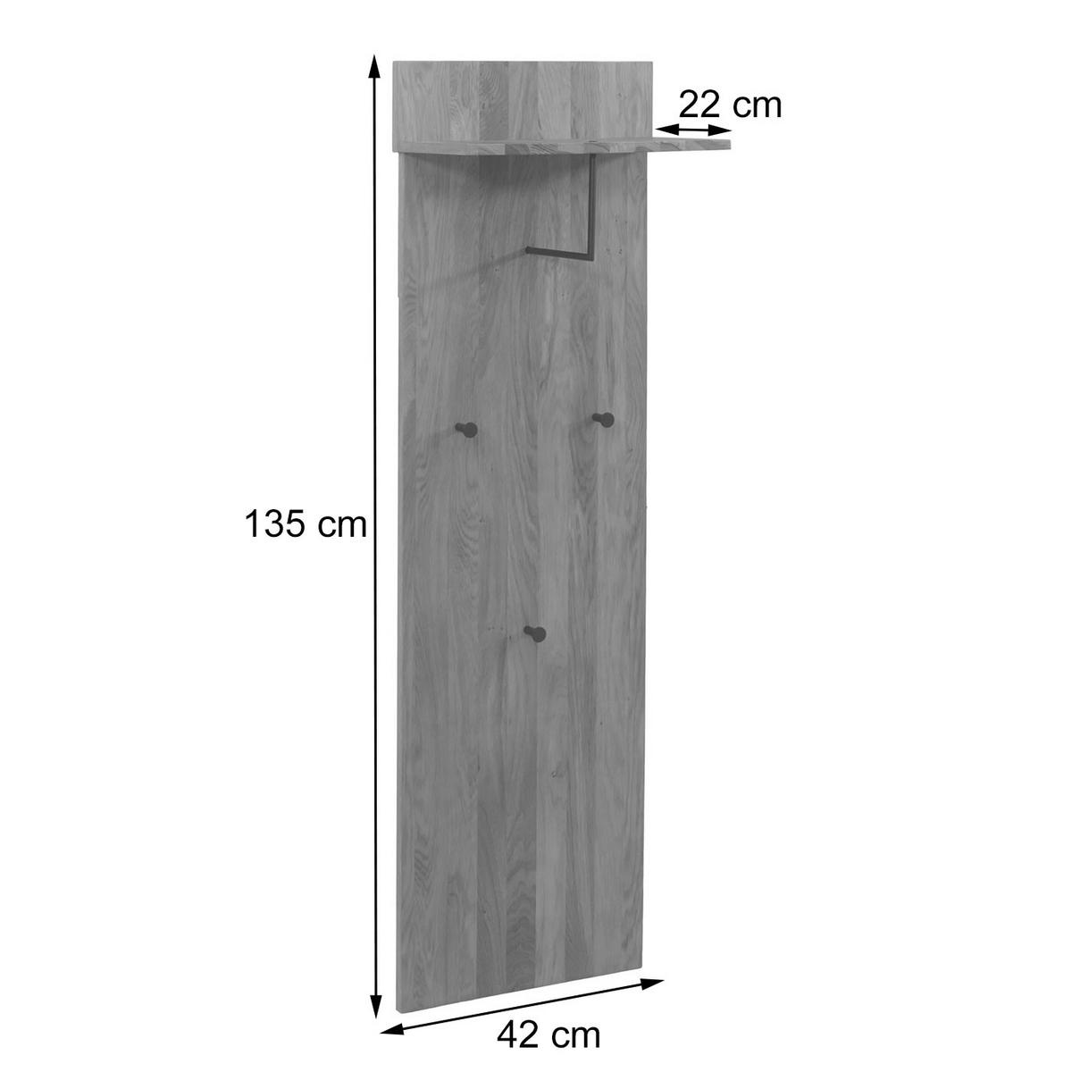 GARDEROBENPANEEL 3ER-SET Eiche Dekor - Eiche Wotan, Holz (42/135/22cm) - MCW