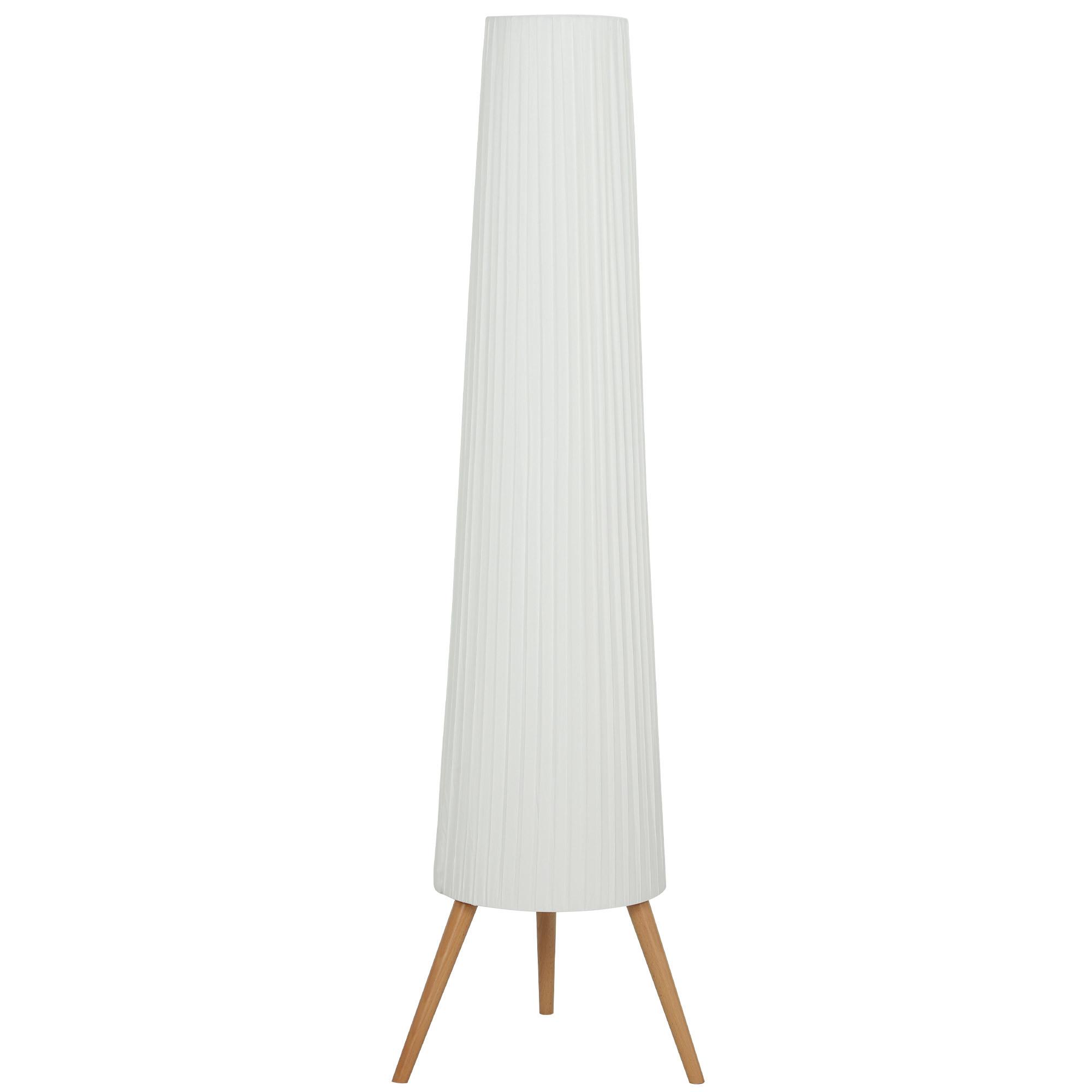STEHLAMPE Led Dimmbar Fußschalter - Weiß, Holz (46/46/153cm) - HOMCOM